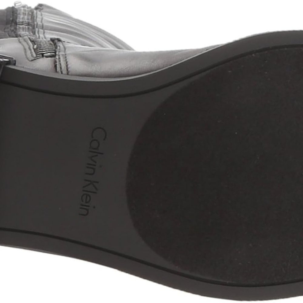 Calvin Klein PRIYA Black Cow Leather Boots 5.5 - Picture 5 of 10